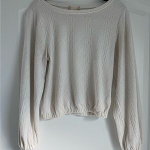 Altar'd State Cream Textured Blouse